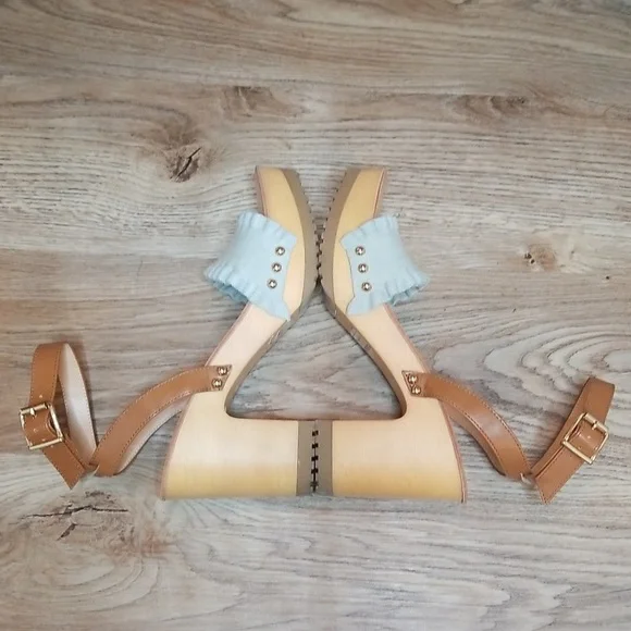 Madden Girl Camila Eyelet Ankle Strap Wooden Block Heel Platform Sandals - Picture 5 of 11